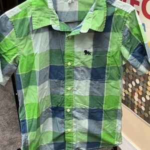 Old Navy Green and Blue Button Down Shirt